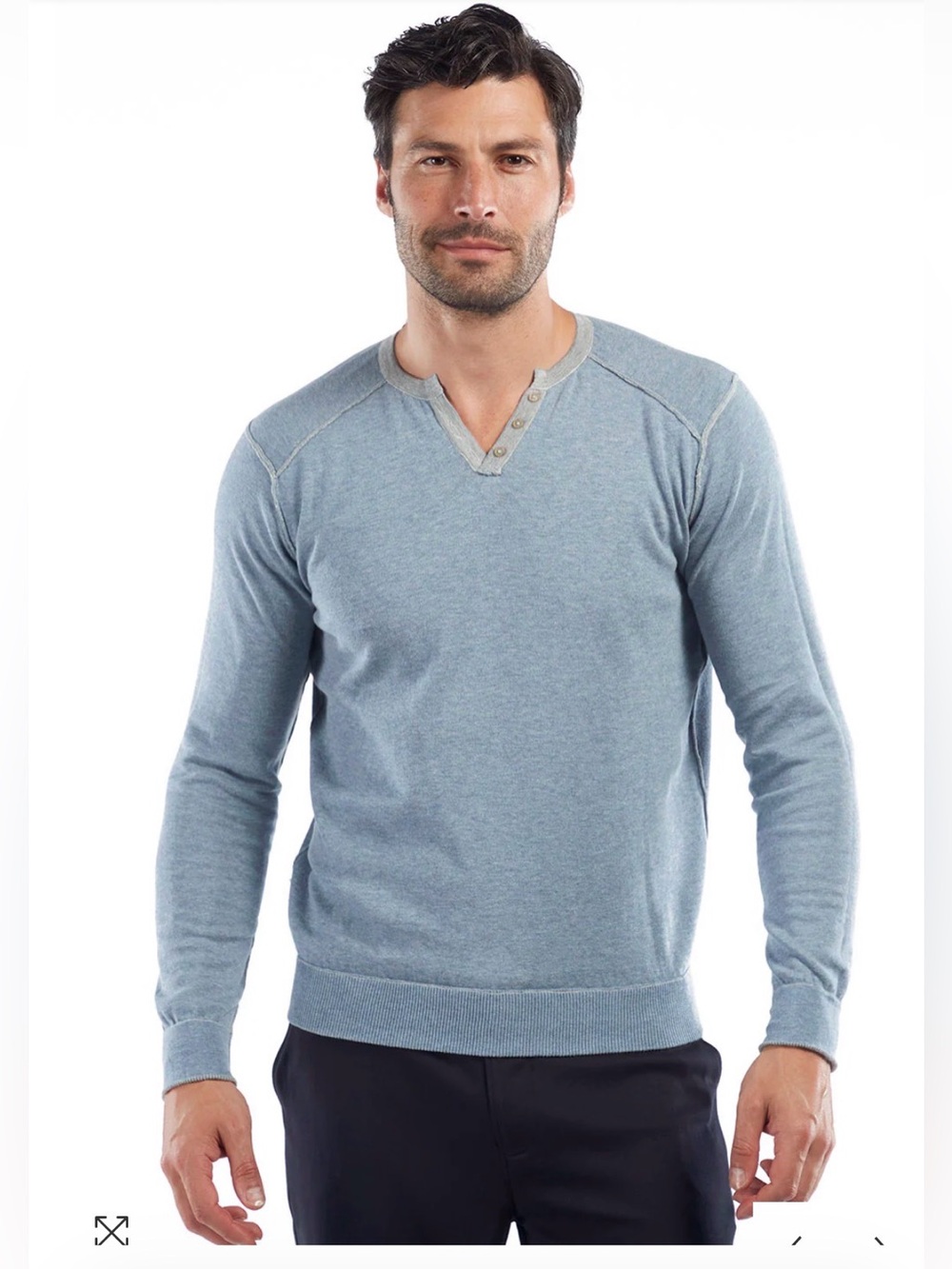 Raffi Vance Henley reversible sweater men’s M gray/blue